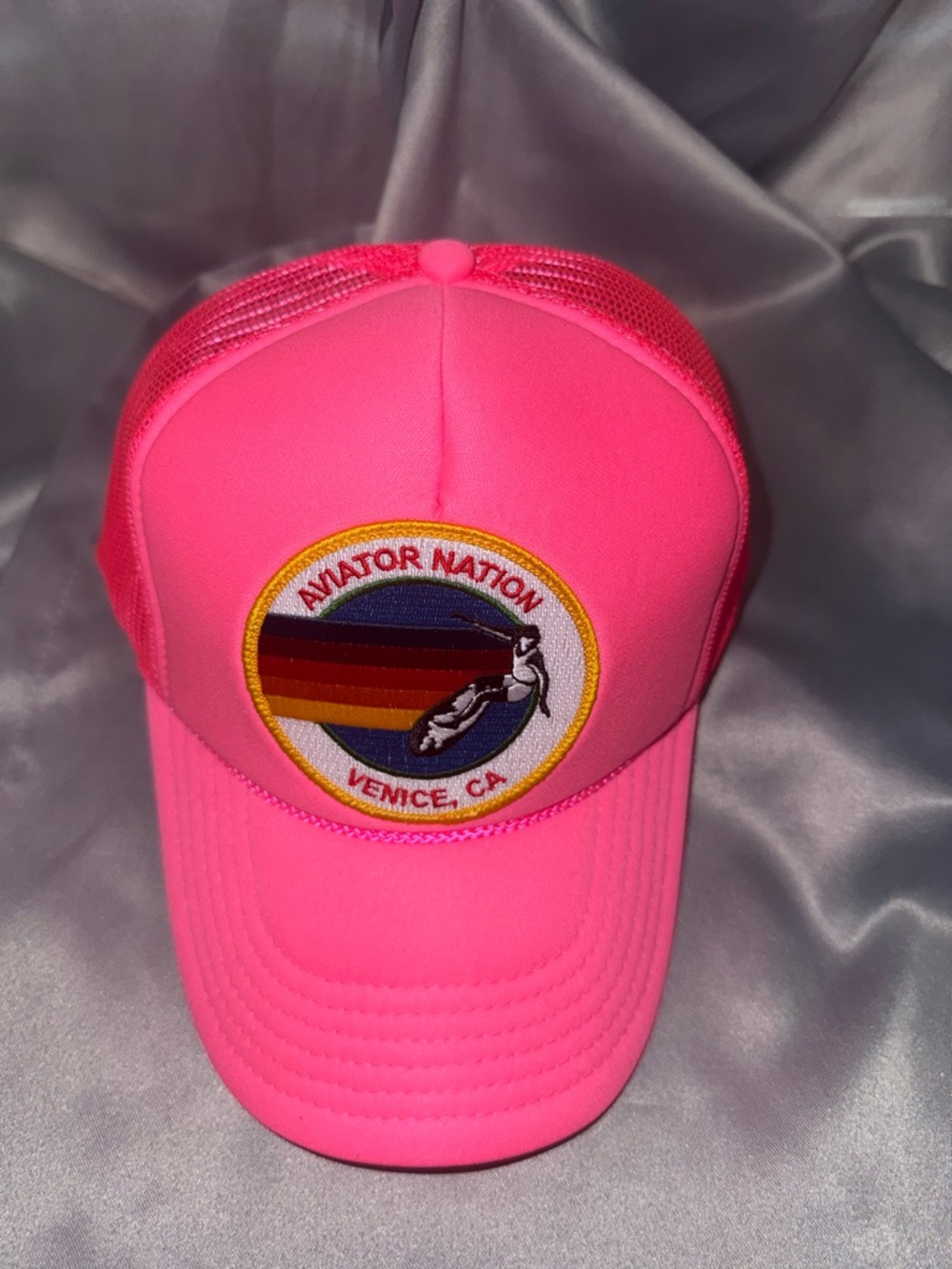 Aviator Nation Hot Pink Logo Trucker Hat